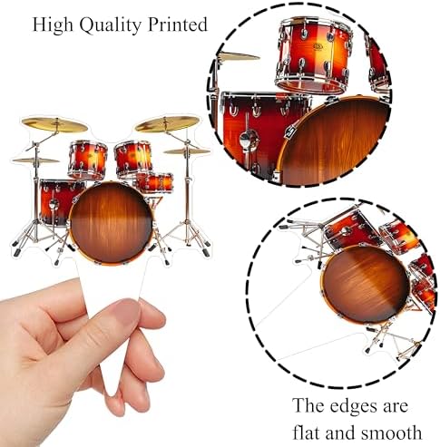 48pcs Drum Cupcake Topperss Drum Theme Birthday Party Decorations Music Drum Party Cupcake Topper Decorations for Drummer Birthday Party Baby Shower Supplies