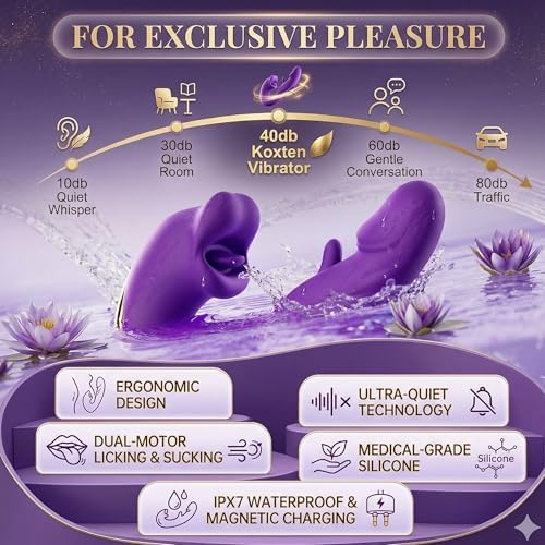 4-in-1 Pelvic Floor Activator, Pelvic Floor Trainer, Stretching and Vibration, IPX7 Waterproof Quiet Design (Purple)