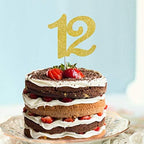 Numbrer 12 Cake Topper for Happy 12th Birthday or Anniversary Party Decoration Supplies