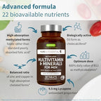 Igennus Methylated Men's Multivitamin with 22 Actives, Added Lycopene for Antioxidant Support, High Potency B12, Sustained Release, Pure & Clean, Non-GMO & Halal, 60 Tablets