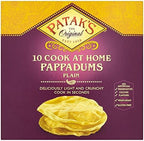 Patak's Plain Ready to Cook Pappadums (10 per pack - 100g) - Pack of 6