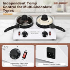 2026 Upgrade Chocolate Melting Pot,2x1L Chocolate Melting Machine with Candy Dipping Tools,Electric Chocolate Tempering Machine for Chocolate,Candy,Butter Making Warming Coffee Milk Wine(80W, 110V)