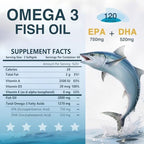 NATURE TARGET Omega 3 Fish Oil 2000mg Softgels with Vitamin D3 & E & A - EPA & DHA- Max-Absorption, Supports Heart, Brain & Immune Health, Non-GMO, 120 Softgels