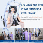 Universal Divided Leg Sling with Head Support for Patient Transferring, Lifting or Positioning,U Shape Lift Sling-Medical Lift Pad for Elderly,Disabled,SWL 500LBS (Black, Large)