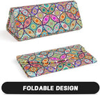 Sunglasses Case, Foldable Glasses Case, Magnetic PU Leather Hard Shell Folding Eyeglass Holder Box, Collapsible Unisex