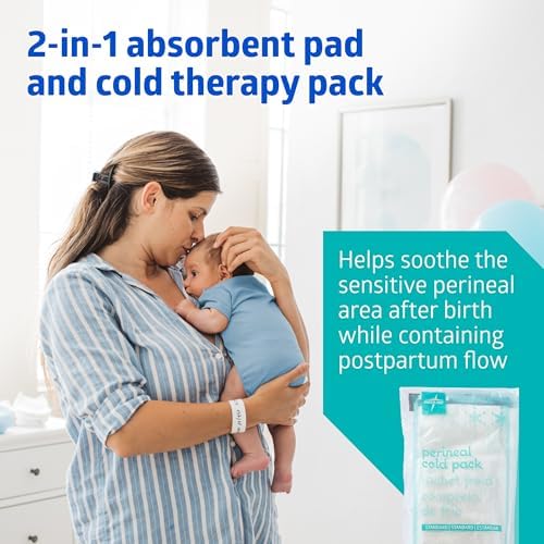 Medline Perineal Cold Packs for Postpartum Care (24 Count) Each Absorbent Pad is 4.5" x 14.25" Perfect for your After Delivery Postpartum Essentials Kit