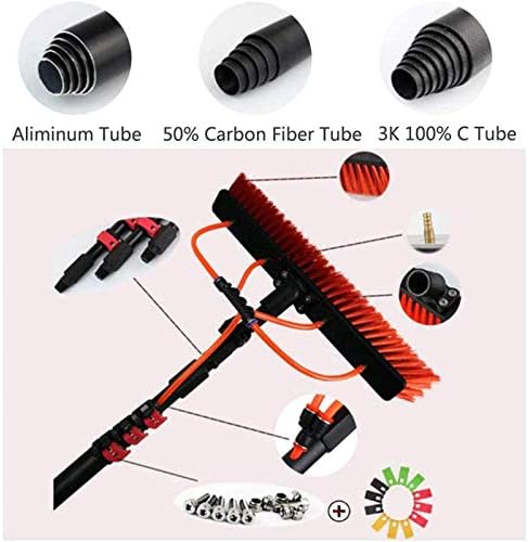 Solar Panel Cleaning Kit, 3.6-11M Photovoltaic Cleaner, 32cm Brush Head, 20M Water Hose, Adjustable Height, Multi-functional Cleaning Tool