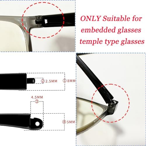 Glasses Replacement Temple, TR90 Eyeglass Arms Legs Replacement, Glasses Repair Kit Universal, DIY Temples