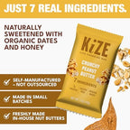 KiZE Energy Bars - Crunchy Peanut Butter - 30-Count - Gluten Free, Dairy Free, Non-GMO, and High Protein Meal Replacement Energy Bars, Clean and Simple Food Ingredients - 7g High Protein Snacks (30 Count)