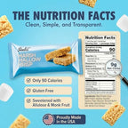 Sinless Snacks Delicious Marshmallow Krisp Bar - Low Carb Keto Snack - 10g Protein 2g Net Carbs - New Improved Recipe, More Soft & Chewy - Gluten Free, Low Sugar, Perfect Snack for the Family - 8 Bars