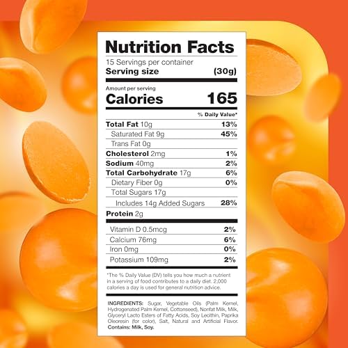 Merckens Chocolate Melts - 1 Pound Pack - Dye Free Orange Candy Melts for Dipping, Molding, Coating & Baking - Vanilla Melting Wafers for All Occasions