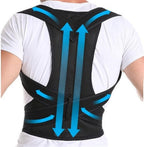 S-5XL Full Back Support Back Brace Posture Corrector Belt Plus Size Shoulder Straightener Scoliosis Hunc(Black 5XL)