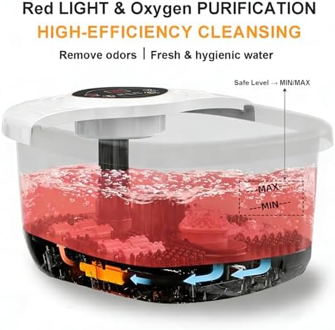 closewave Foot Spa Bath Massager with Heat, Red Light & Oxygen Bubbles,Shiatsu Rollers Epsom Salt Temperature Control, Relieves Stress and Feet Pain - Home Pedicure Soaking Tub Gift for Women/Men