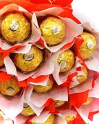 Gourmet Hazelnut Milk Chocolate, Large Candy Chocolate Gift Bouquet, 24 Count Edible Red and White Roses