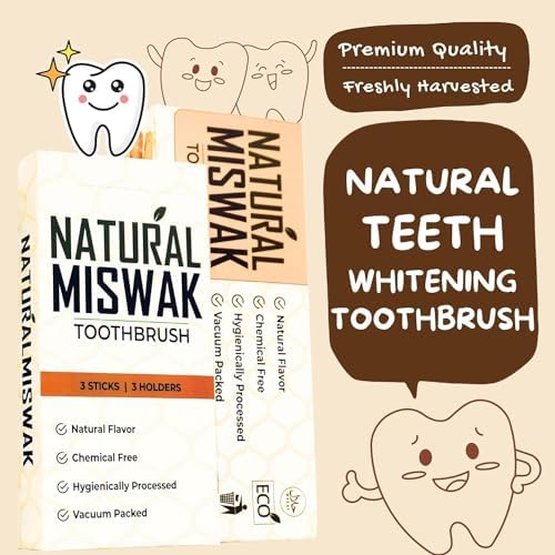 (2Pack) Miswak Sticks for Teeth, Natural Toothbrush, No Toothpaste Needed, Miswak Toothbrush Stick also known as Siwak Chew Sticks for Humans, Meswak