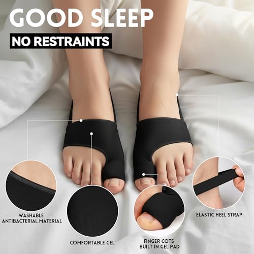 2 PCS Bunion Corrector for Women & Men - Big Toe Straightener with Splint & Pads,Breathable & Comfortable Big Toe Alignment Splint,Bunion Pain Relief Socks for Day/Night Support