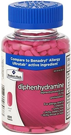 Member's Mark 25 mg Diphenhydramine Allergy (600 Count)