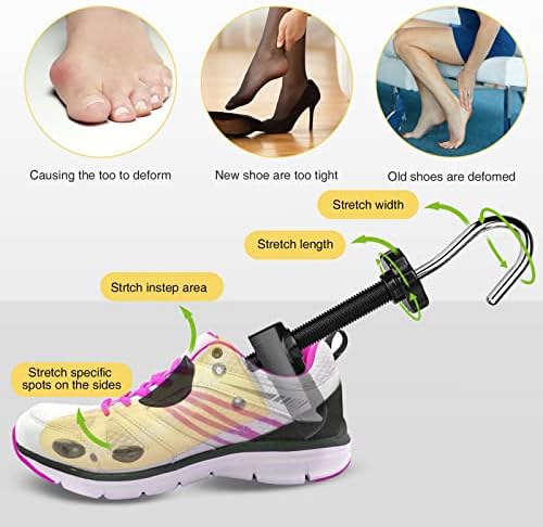 Eachway Pair of Professional 2-Way Premium Shoe Stretcher Tough Plastic Shoe Trees, Adjustable Length & Width Durable Shoe Shaper for Men and Women (Large)