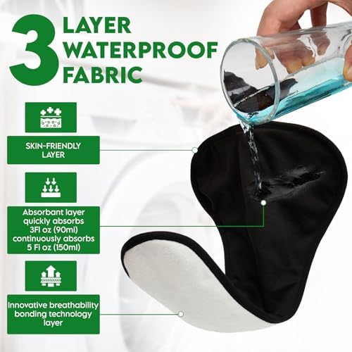Adult Cloth Diaper Covers Waterproof, Adjustable Incontinence Plastic Pants with Absorbent Liner, Washable Rubber Diaper Underwear (Black, Large)
