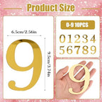 Shiny Acrylic Number Cake Toppers 10 Pcs Big 0-9 Gold Birthday Number Cake Toppers Large Golden Acrylic Happy Anniversary Cakes Topper Sticks Cupcake Topper Party Supplies Set