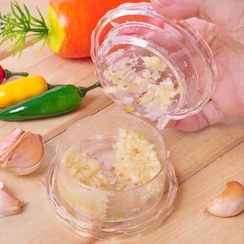 Transparent Manual Garlic Twist, Multi-Functional Mincer & Grinder for Garlic, Onion, Ginger, Herbs, Nuts, Impact Resistant Kitchen Gadget & Home Accessory
