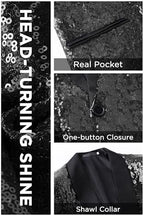 Coucoland Sequin Blazer Men-Tuxedo Jacket Sequin Suit Men Sport Coats