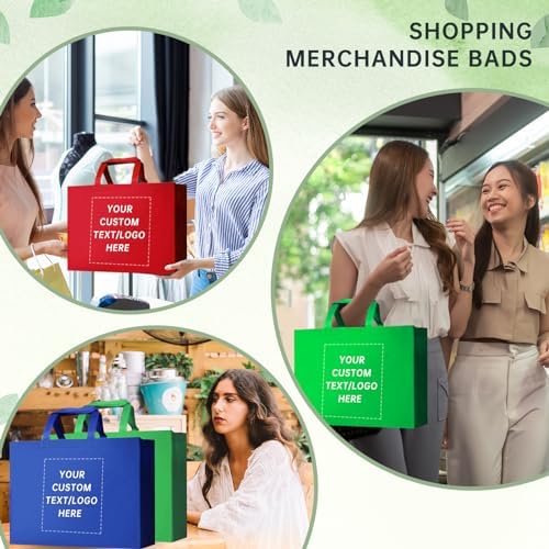 100 Reusable Shopping Bags custom bags with logo-Ideal for Company Promotions, commercial advertising,grocery bags