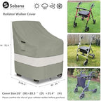 Rollator Walker Cover,Outdoor Waterproof Dustproof Rolling Walker Covers,Fits Walkers for Seniors with Wheels and Seat(Cover Only,Grayish Green)