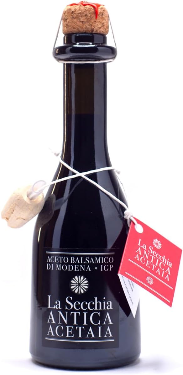La Secchia Balsamic Vinegar of Modena PGI "One Star", Aged in Oak, Low Density, 250 ml Bottle with Cork Pourer