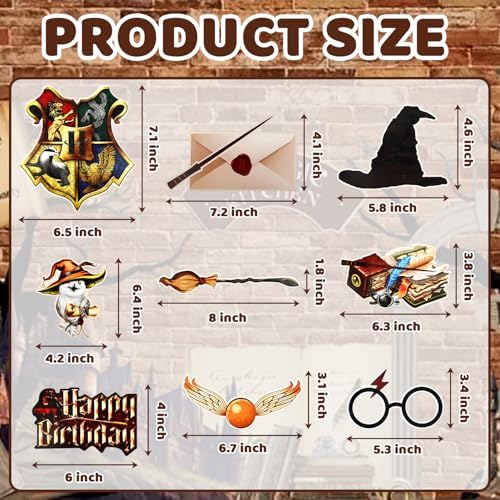 11 Pcs Magical Wizard Happy Birthday Cake Topper Decorations for Baby Shower Wizard Themed Birthday Party Supplies