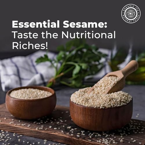Pride Of India - White Sesame Seeds Unhulled - Calcium & Iron Superfood, 1.25 Pound (20oz) Jar