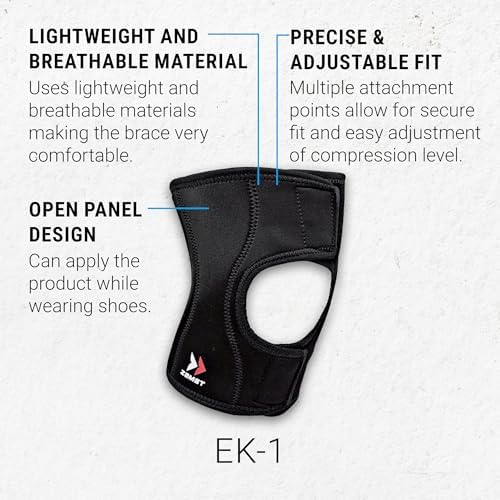 Zamst EK-1 Sports Knee Brace - Lightweight Compression Knee Brace for Men and Women with Open Panel Design - for General Knee Support and Knee Pain Relief - X-Large