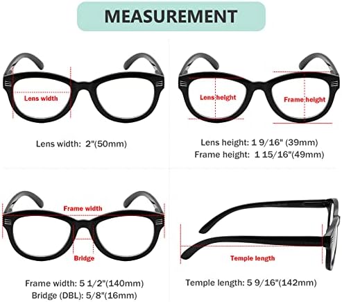 Eyekepper Cat Eye Reading Glasses for Women Oversize Ladies Readers - Black +2.50