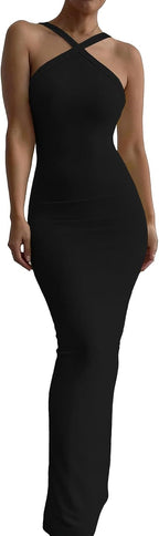 Nimsruc Women's Sexy Sleeveless Bodycon Maxi Dress for Wedding, Prom, Cocktail Party, Beach Vacation 2026