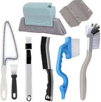 9Pieces Window and Sliding Door Track Detailing Cleaning Brushes Set, Window Blind Duster, 2-in-1 Windowsill Sweeper, Hand-held Groove Gap Cleaning Tools, Tile Lines Brush, Straw Cleaner Brush