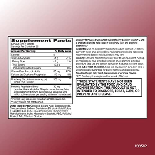 Quality Choice Urinary Tract Support Cranberry + Probiotic Tablets with Vitamins 60 Count