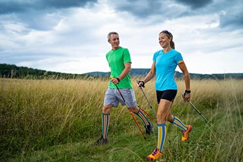 Go2Socks Compression Socks for Men Women Nurses Runners 20-30mmHg Medical Stocking Athletic (GreenBlack, S)