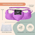 MOYOAMA Post Mastectomy Pillow Heart - 4 Pcs Protective Set - Cozy Hand Muff & 5 Built-in Pockets - Breast Surgery Must Haves,Breast Reduction Recovery Supplies, Breast Augmentation,Post Op Essentials