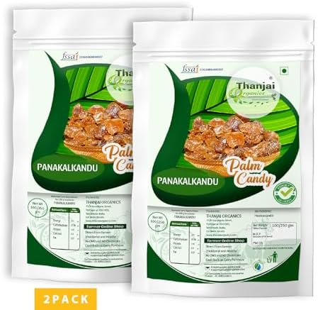 Thanjai Organics Palm Jaggery Powder | No Preservatives | Unrefined | 100% Natural Gud Powder | Healthy Sugar Substitute (200gm (Pack of2))