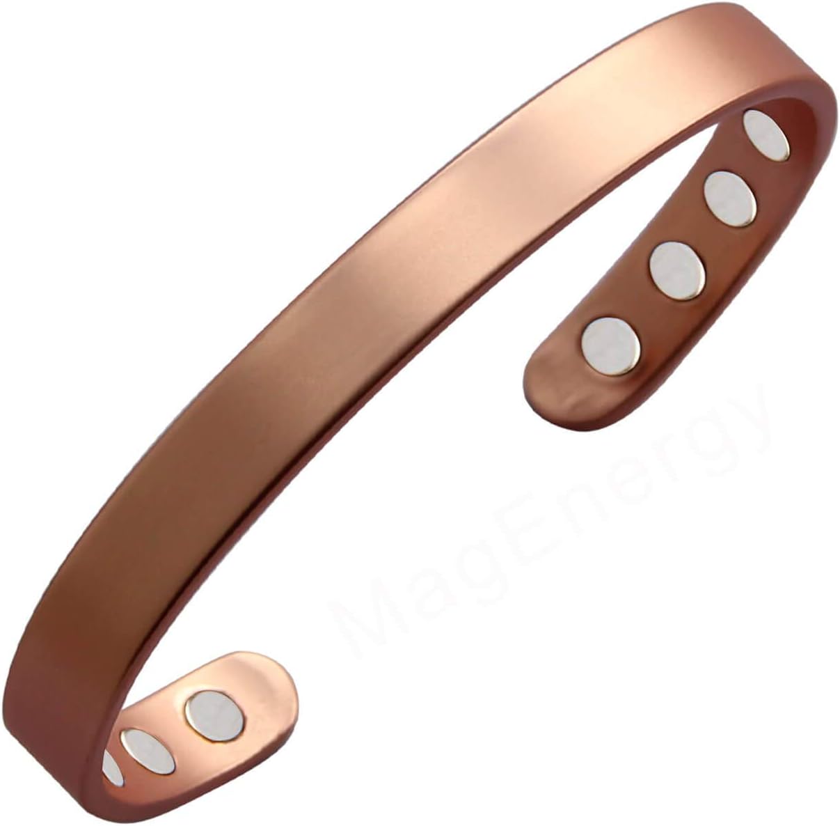 MagEnergy Copper Bracelet for Men and Women, 99.9% Pure Copper Magnetic Bangle with 8pcs 3500 Gauss Magnets, Adjustable Jewelry Gift