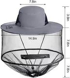 Sucrain 2 Pack Mosquito Head Net Hat Sun Hat Garden Bug Hat with Hidden Net Mesh for Outdoor Gardening Beekeeping