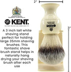 KENT VSB6 1.5" Water Resistant Mock Ivory Shaving Brush Stand BK2 and BK4 Natural Shaving Brush Air Drying Base