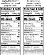 Variety Pack 8ct 4oz Pouch Mighty Morning Food Group Blend Tots - Apple, Blackberry, Purple, Carrot, Greek Yogurt, Oat + Banana, Kiwi, Spinach, Greek Yogurt, Barley