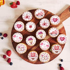48PCS Edible Happy Valentine's Day Cupcake Toppers Wafer Paper I Love You Cupcake Picks Be My Valentine Cake Decor for Valentine's Day Theme Party Decor Supplies