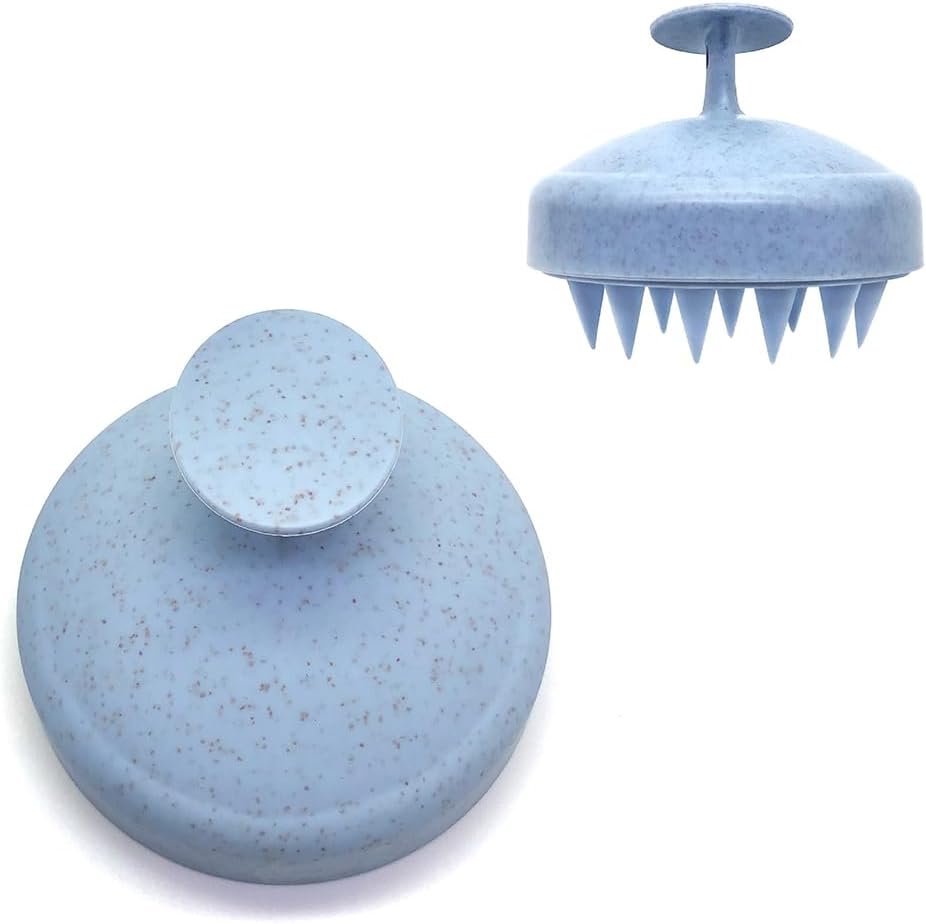 1Pc Silicone Shampoo Head Scalp Massage Brush Body Brush Hair Washing Comb Bath Shower Brush Massage Brush Hair Brush（Blue）