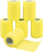 Self Adherent Wrap Bandages Self Adhering Cohesive Tape Elastic Athletic Sports Tape for Sports Sprain Swelling and Soreness on Wrist and Ankle 6PCS 3 in X 14.7 ft (Yellow)