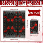 200 Pieces Red Rose Guest Napkins Derby Napkins 2 Ply Floral Disposable Guest Towels for Bathroom Floral Bathroom Paper Hand Towels for Kitchen Holiday Party Supplies Home Party Decoration