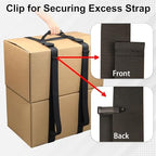 137.8 Inch Box Carrying Strap with Handle, Extra-Long Adjustable Heavy Duty H-Shaped Style Straps with Strap Organizer Clip, Handheld Belt Designed for Safely Lifting Large Boxes, Easy to Move Luggage