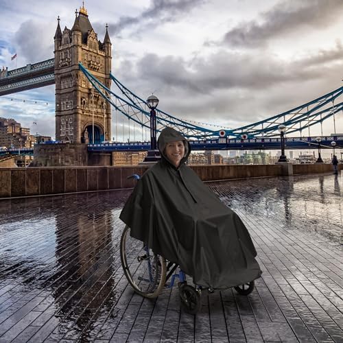 Bramble - Waterproof Wheelchair Poncho Cover Full Body Coverage, Windproof & Protects from Rain, Universal Fit for Mobility Scooter & Wheelchairs