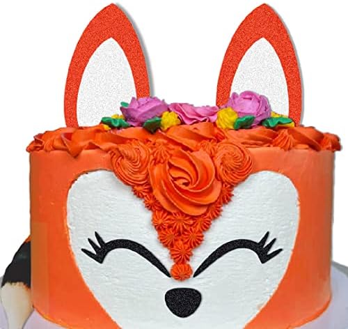 Fox Cake Topper Fox Ears Set Cake Decorations for Fox Themed Birthday Party